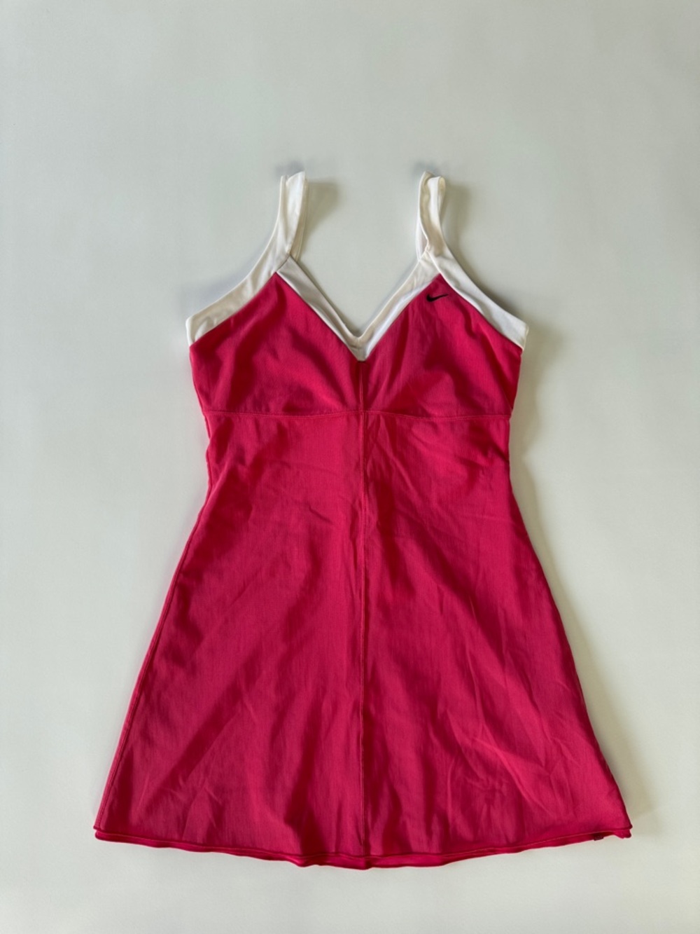Nike Fit Dry V Neck Pink White Black Swoosh Tennis Dress